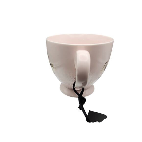 NWT Nanette Lepore Pink Matte "Finally" Footed Coffee Mug Quality Porcelain - Picture 4 of 11